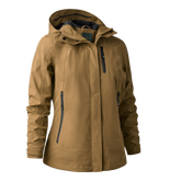 Lady Sarek Shell Jacket with hood, waterproof and breathable, ideal for outdoor activities, offers 4-way stretch and comfort.